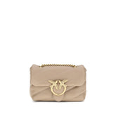 PINKO Beige Calf Leather Bos Taurus Shoulder Bag